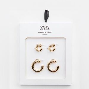 NWT Zara pack of hoop earrings ✨✨🔥🔥🔥